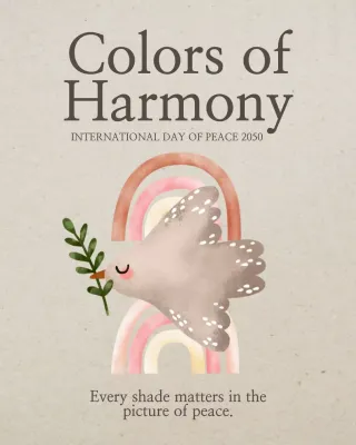 Beige Peace Illustration Event Instagram Post