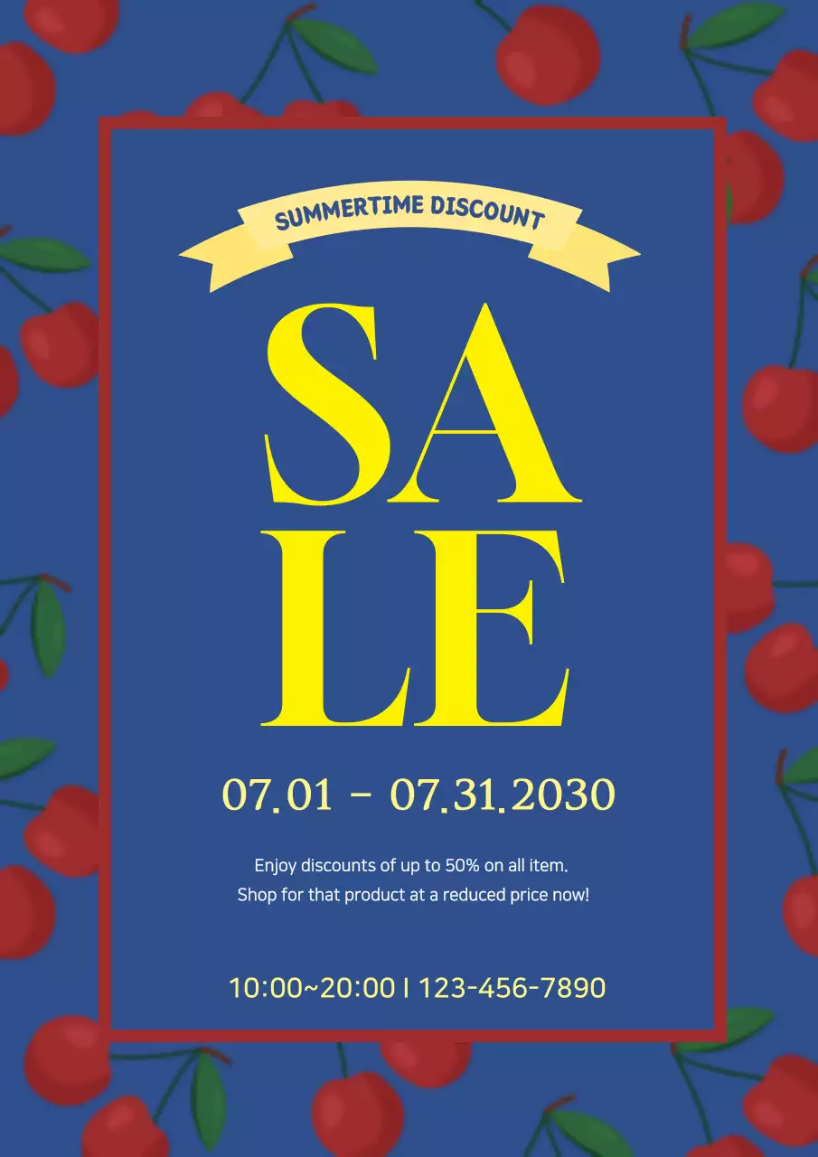 Blue Trendy Sale Promotion Poster