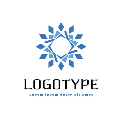 Blue Geometric Design Logo