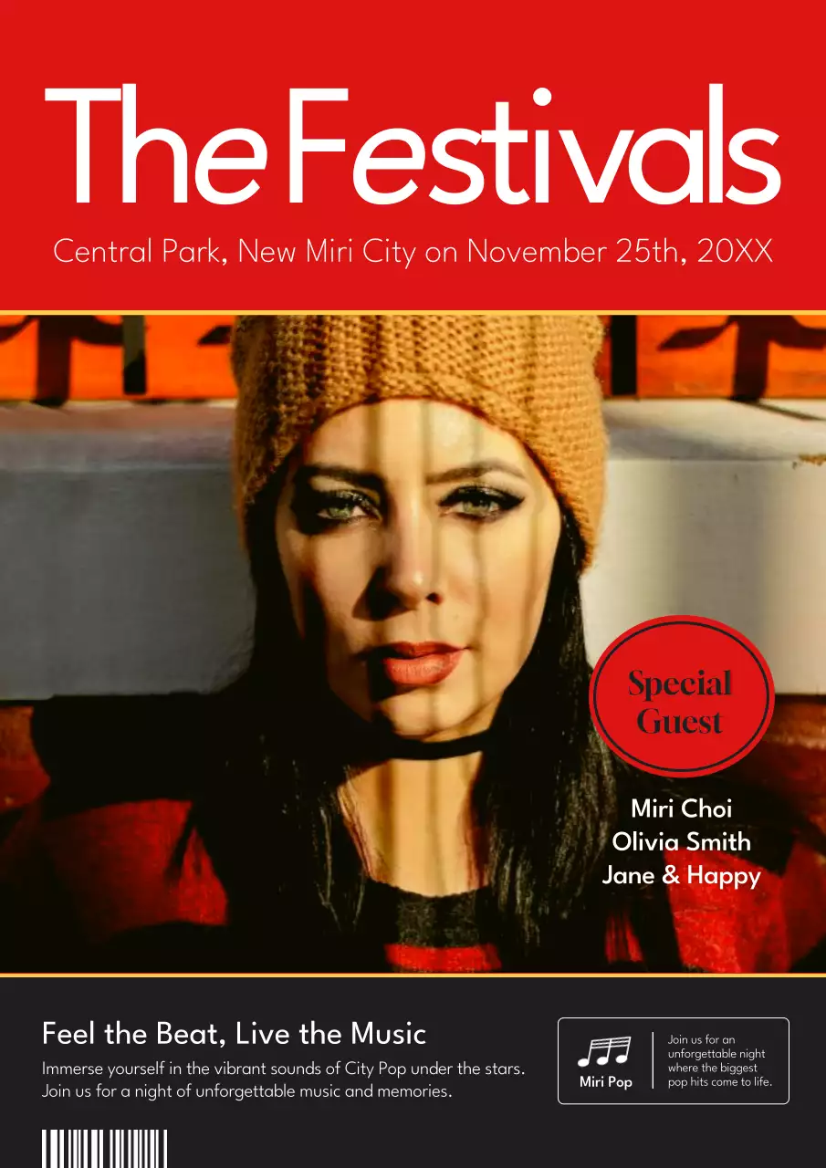 Red Trendy Music Event Poster