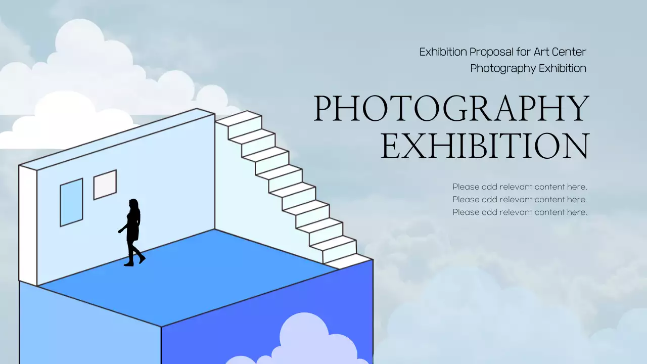 블루 미니멀리스트 사진 전시회 프리젠테이션