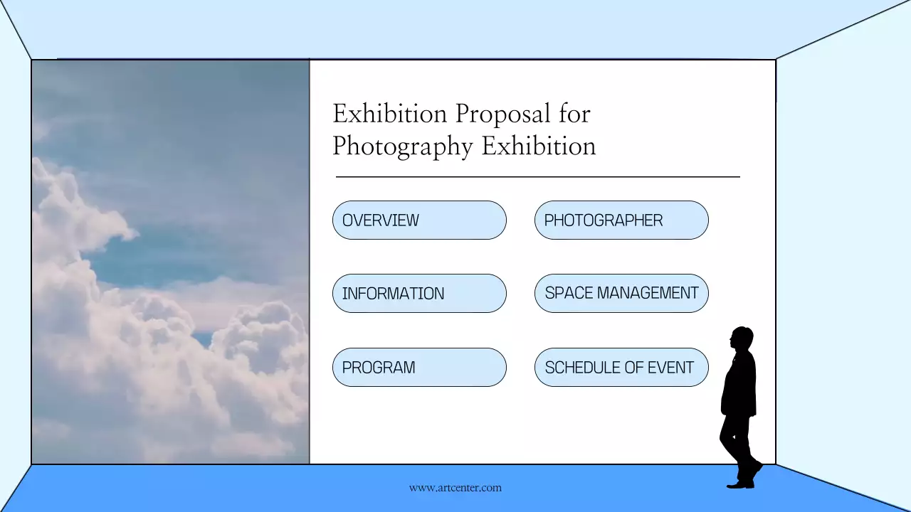 블루 미니멀리스트 사진 전시회 프리젠테이션