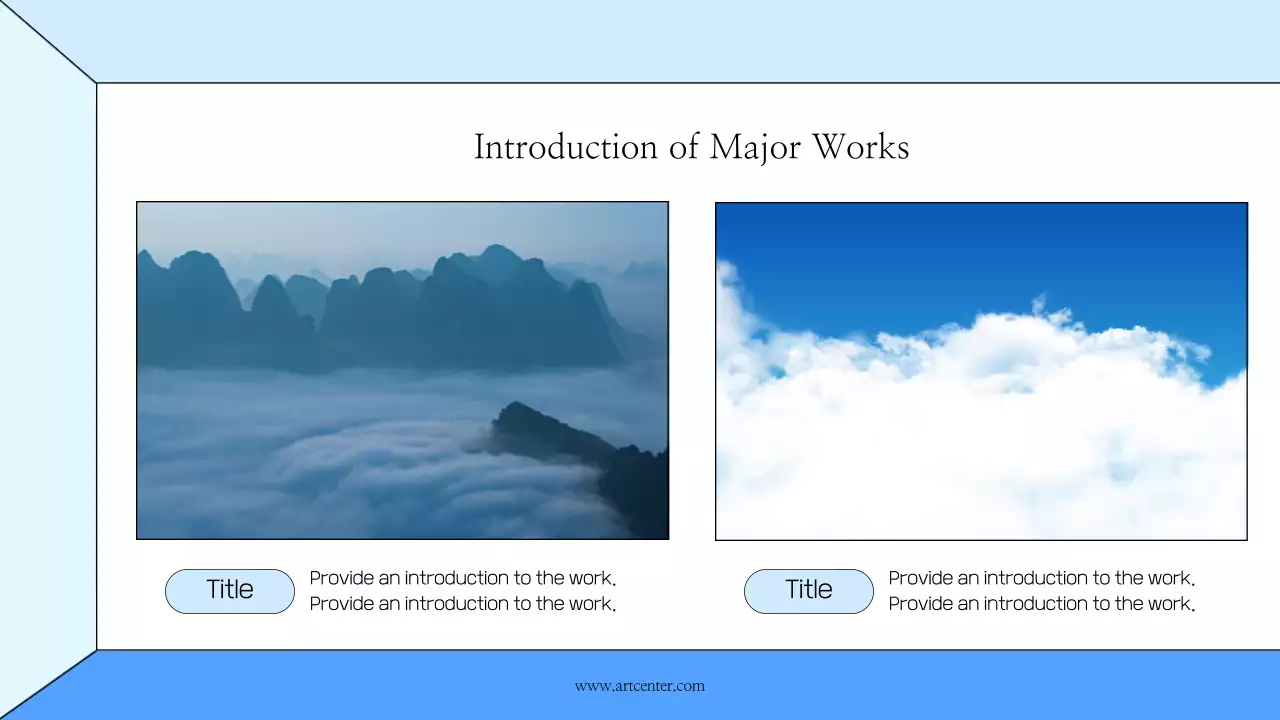블루 미니멀리스트 사진 전시회 프리젠테이션