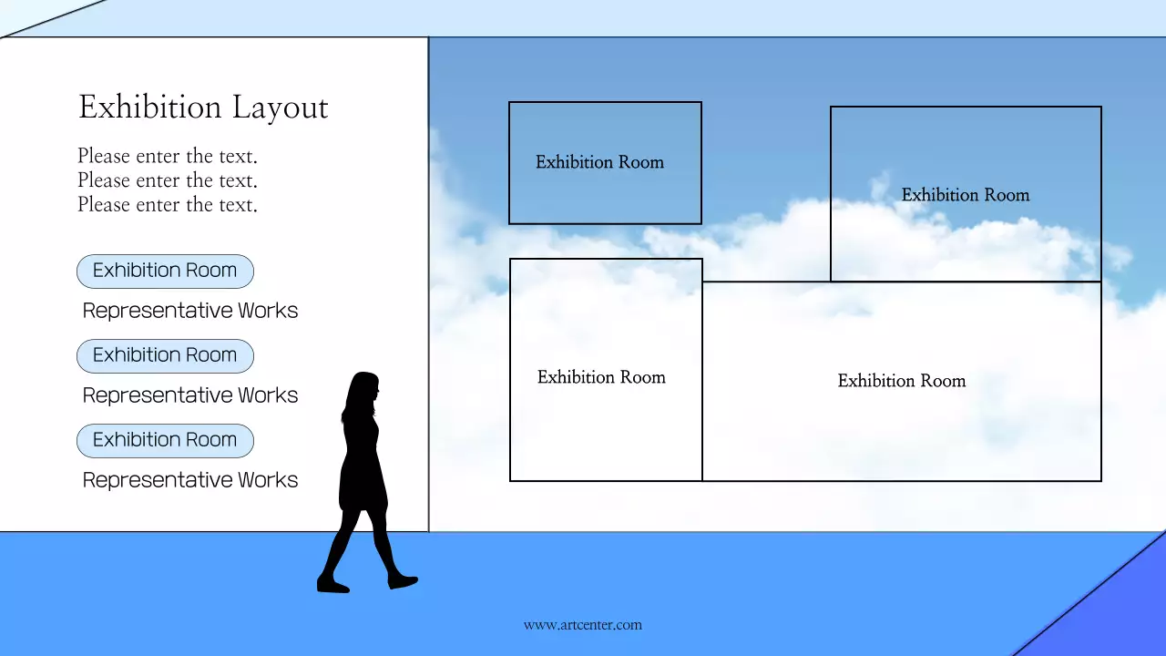 블루 미니멀리스트 사진 전시회 프리젠테이션