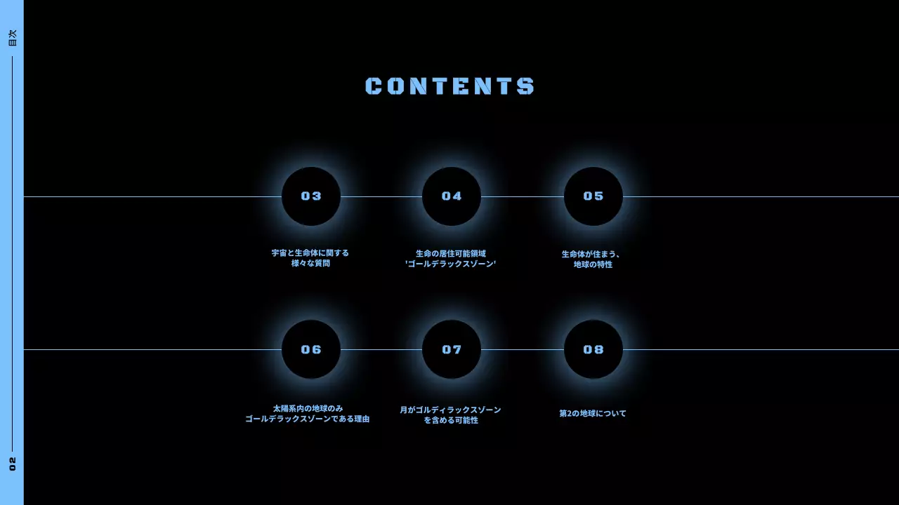 青 サイバー 宇宙 企画書 プレゼンテーション