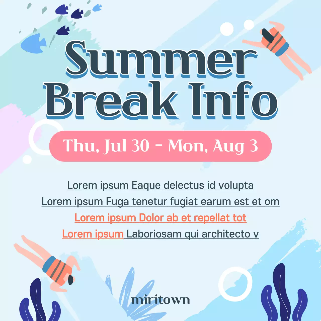 Blue Trendy Summer Announcement Instagram Post