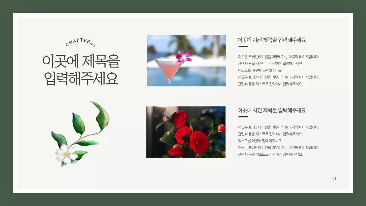 초록색의 심플한 브랜드 마케팅 소개서