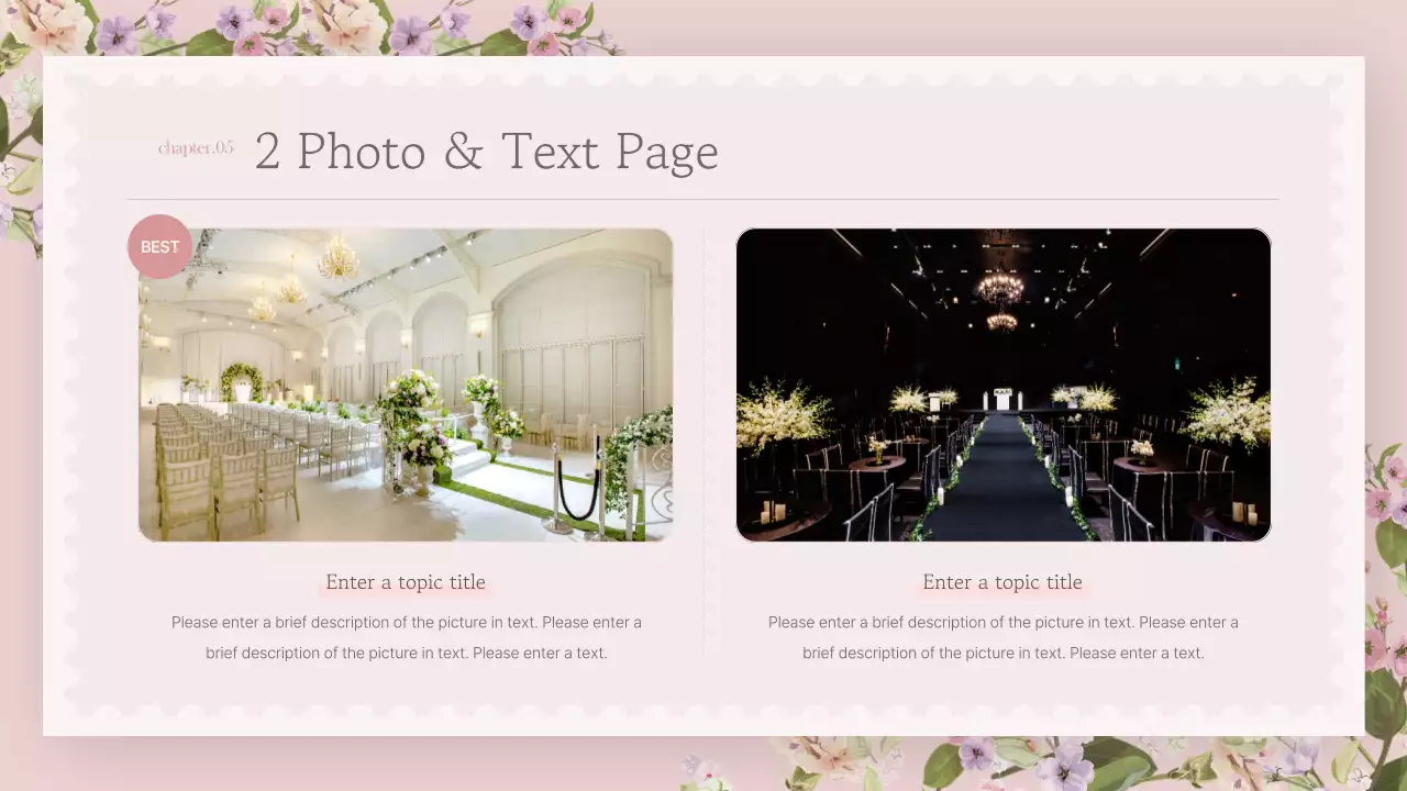 Apresentação de flores rosa elegante