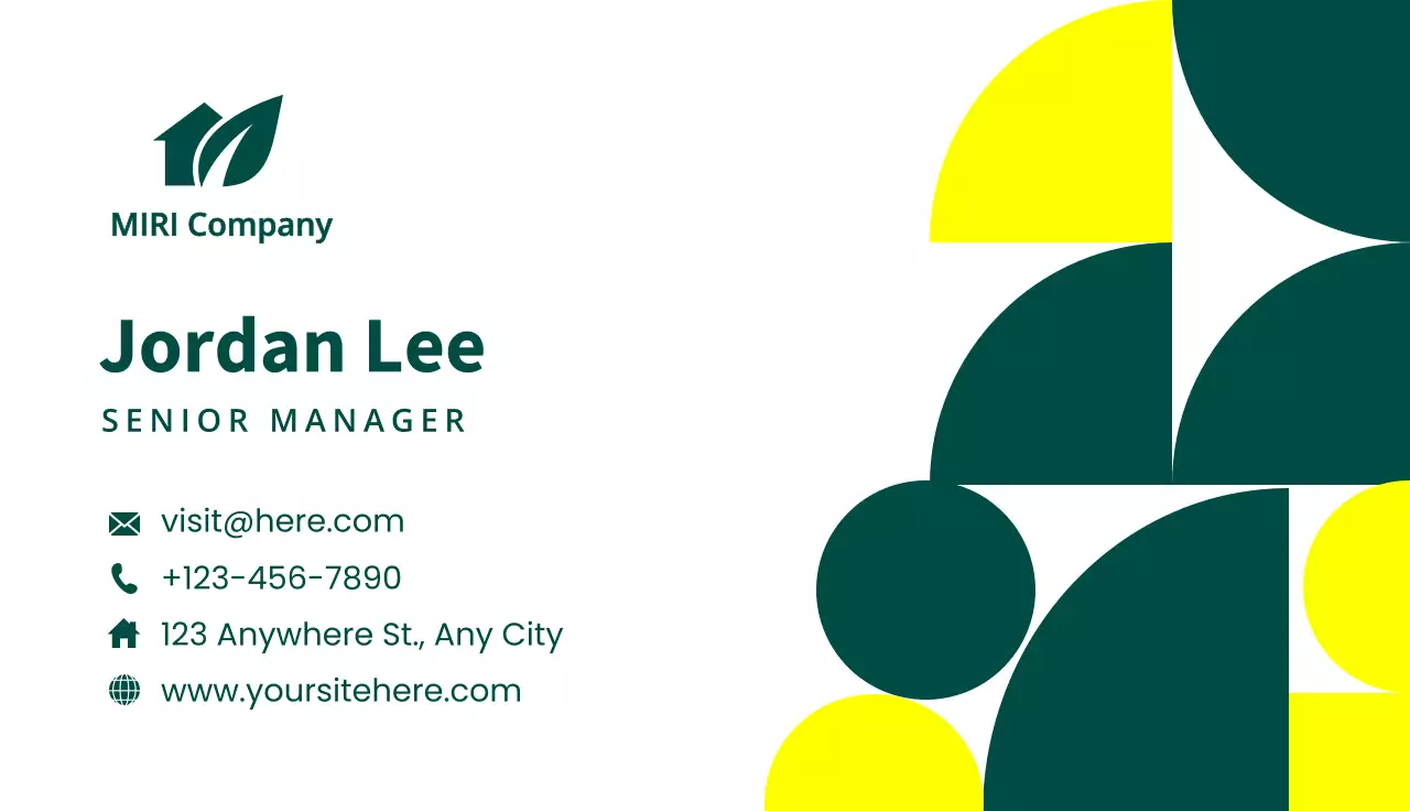 Green Minimal Business Card
