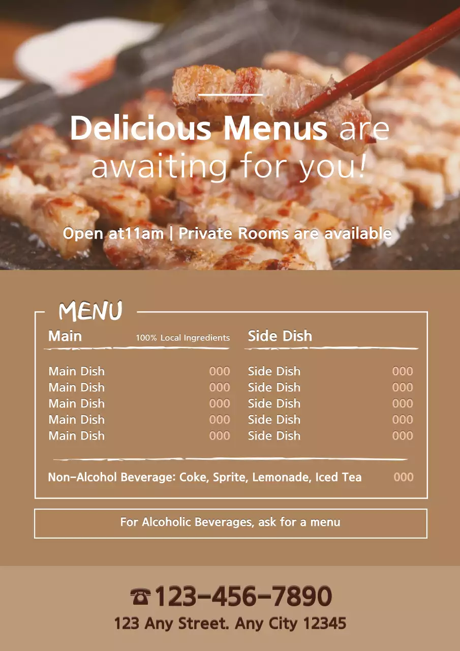 Brown Traditional Food Menu Poster