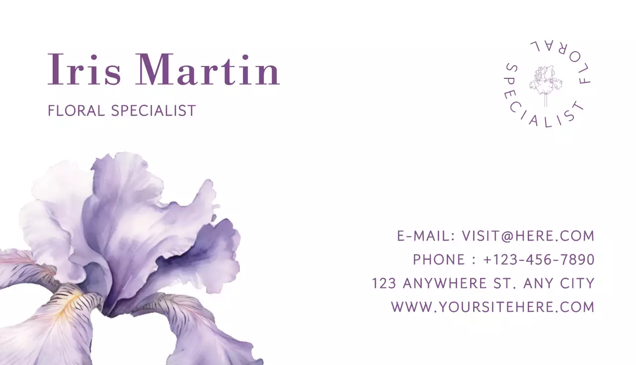 보라색 우아한 꽃 카드