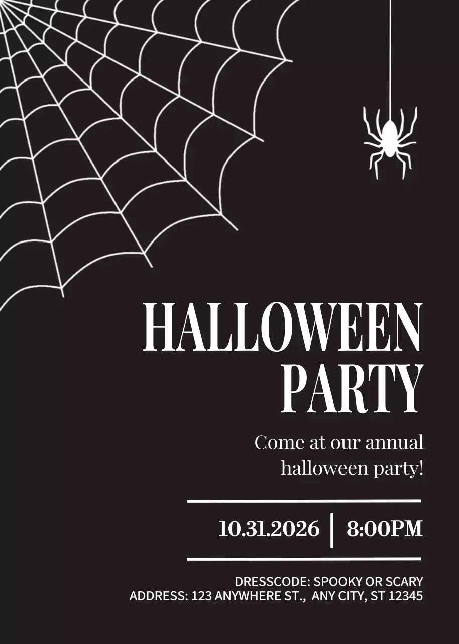 Black Gothic Halloween Invitation