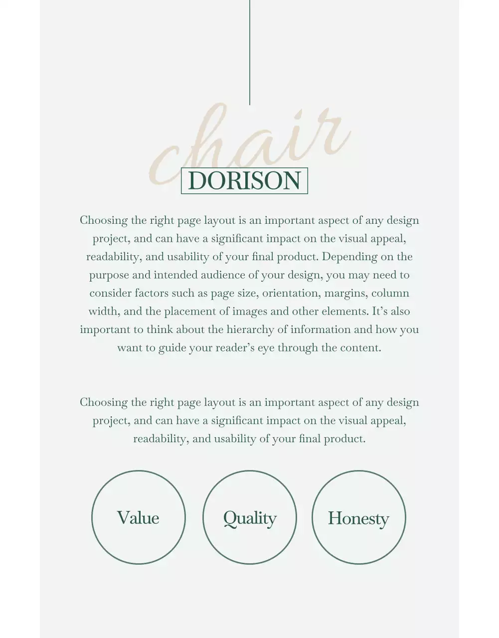 Furniture details page