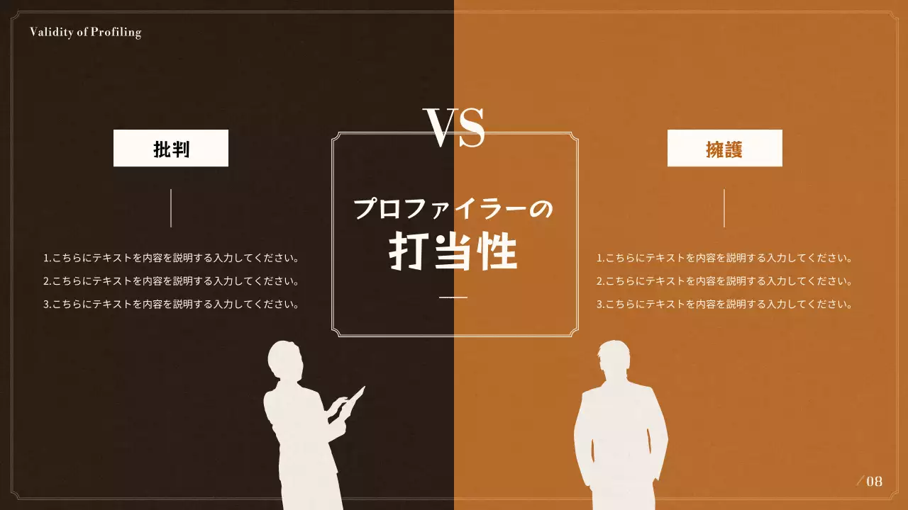 黒とベージュの犯罪心理学のプロファイリング発表