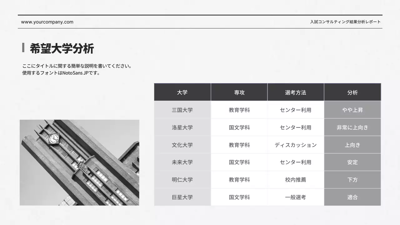 白黒 シンプル 教育 報告書 プレゼンテーション