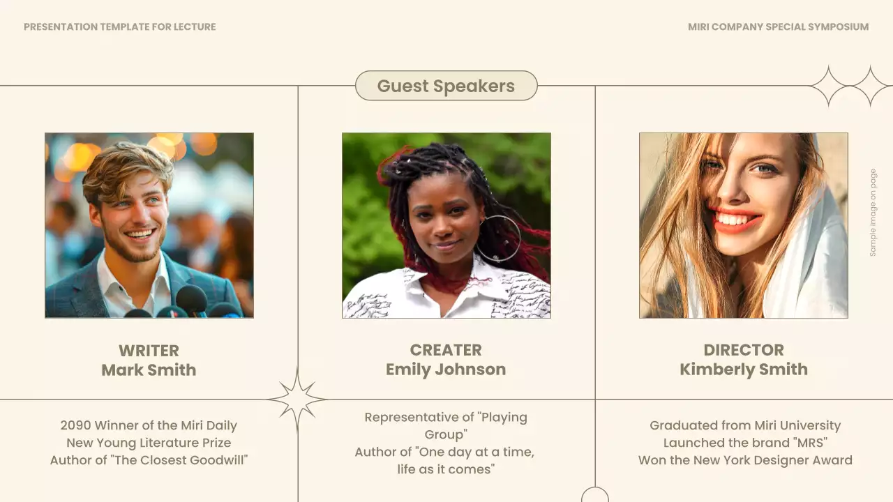 베이지와 갈색의 심플한 연사 강연 강의자료