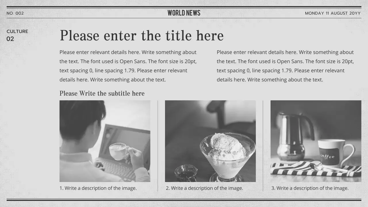 Newsclipping with a gray and red newspaper concept