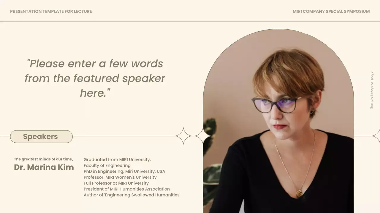 베이지와 갈색의 심플한 연사 강연 강의자료