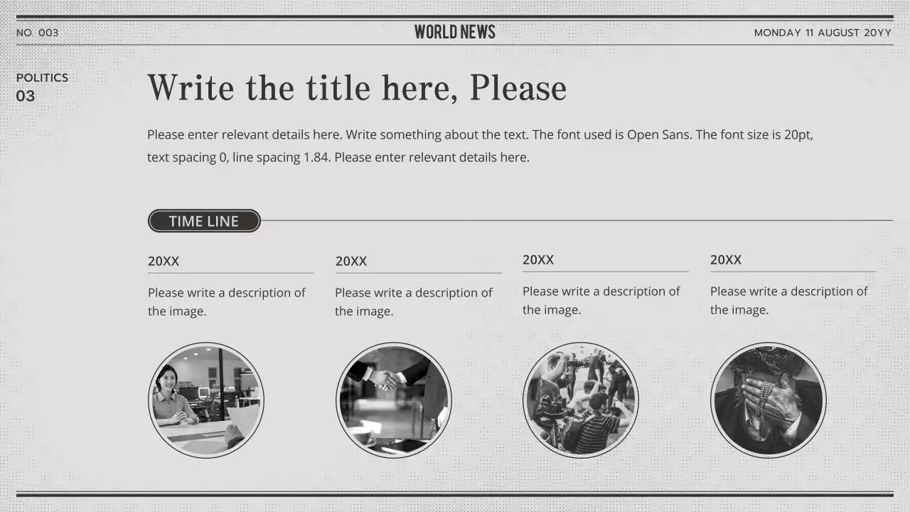 Newsclipping with a gray and red newspaper concept