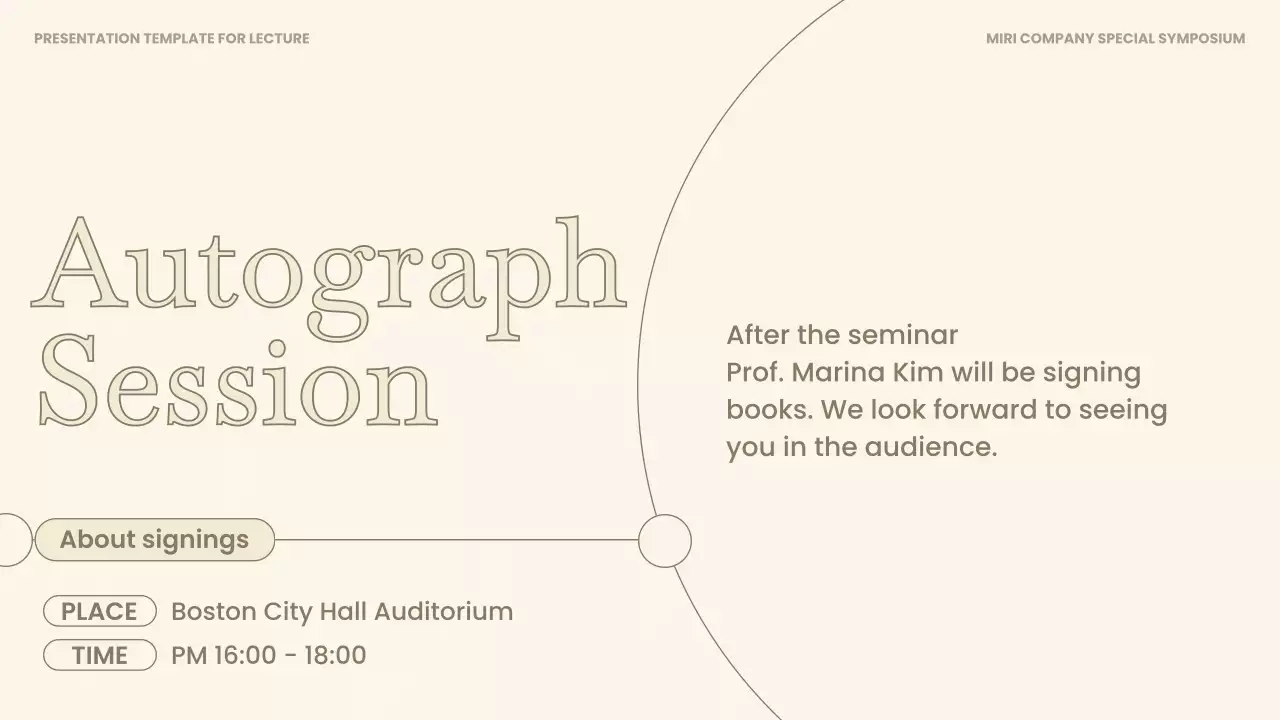 베이지와 갈색의 심플한 연사 강연 강의자료