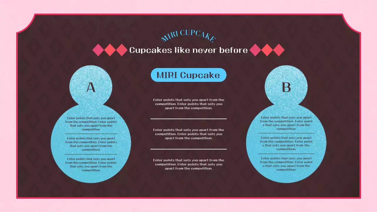 핑크 빈티지 컵케이크 비즈니스 프레젠테이션