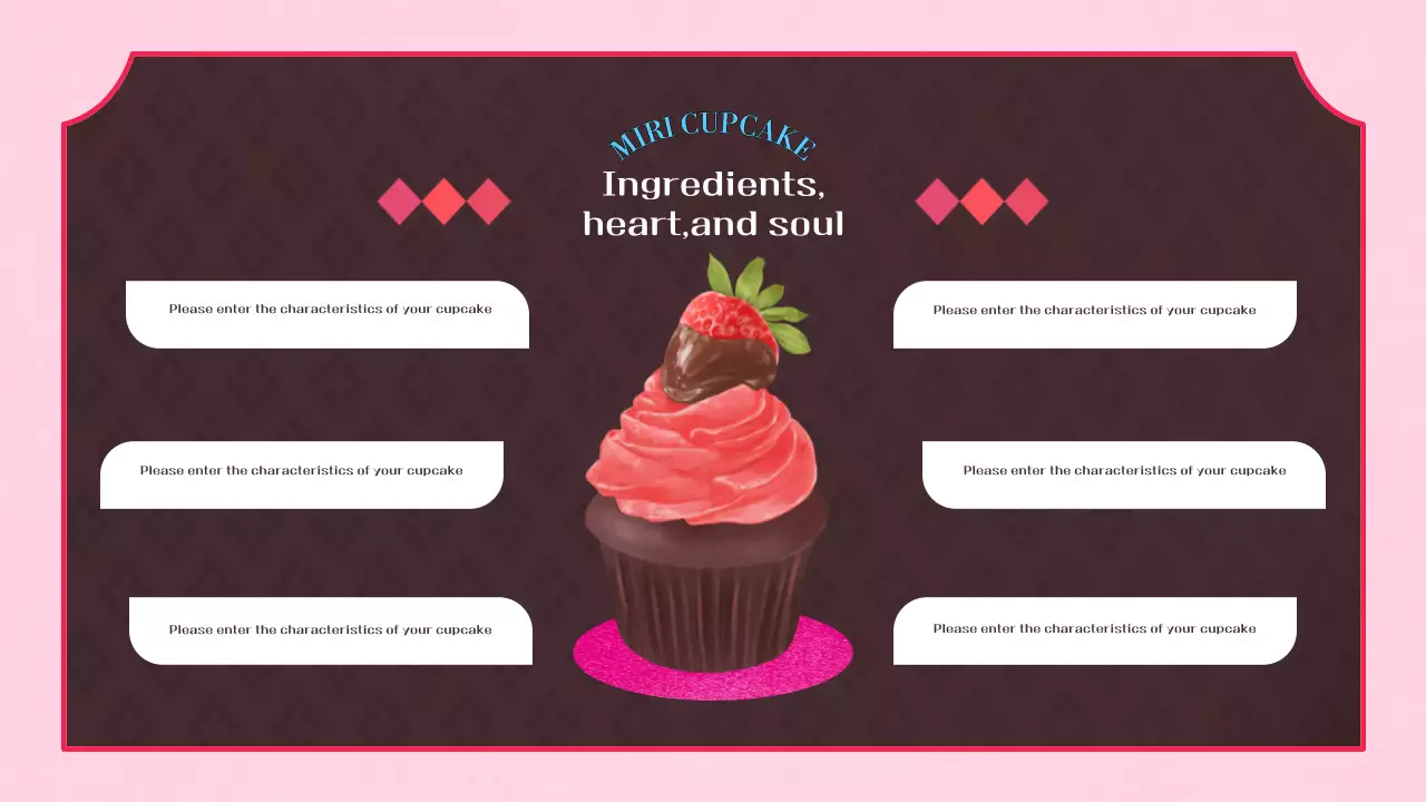 핑크 빈티지 컵케이크 비즈니스 프레젠테이션