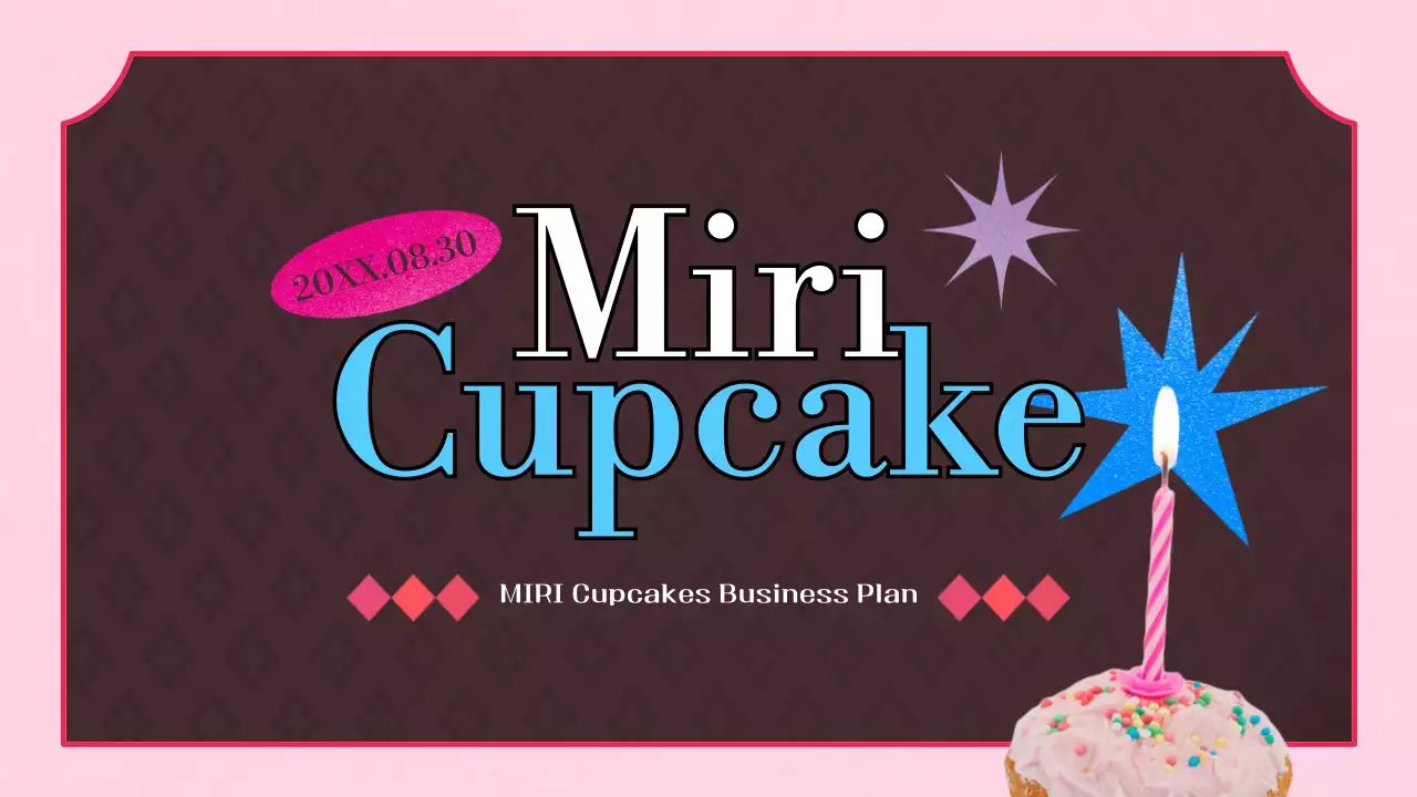 핑크 빈티지 컵케이크 비즈니스 프레젠테이션