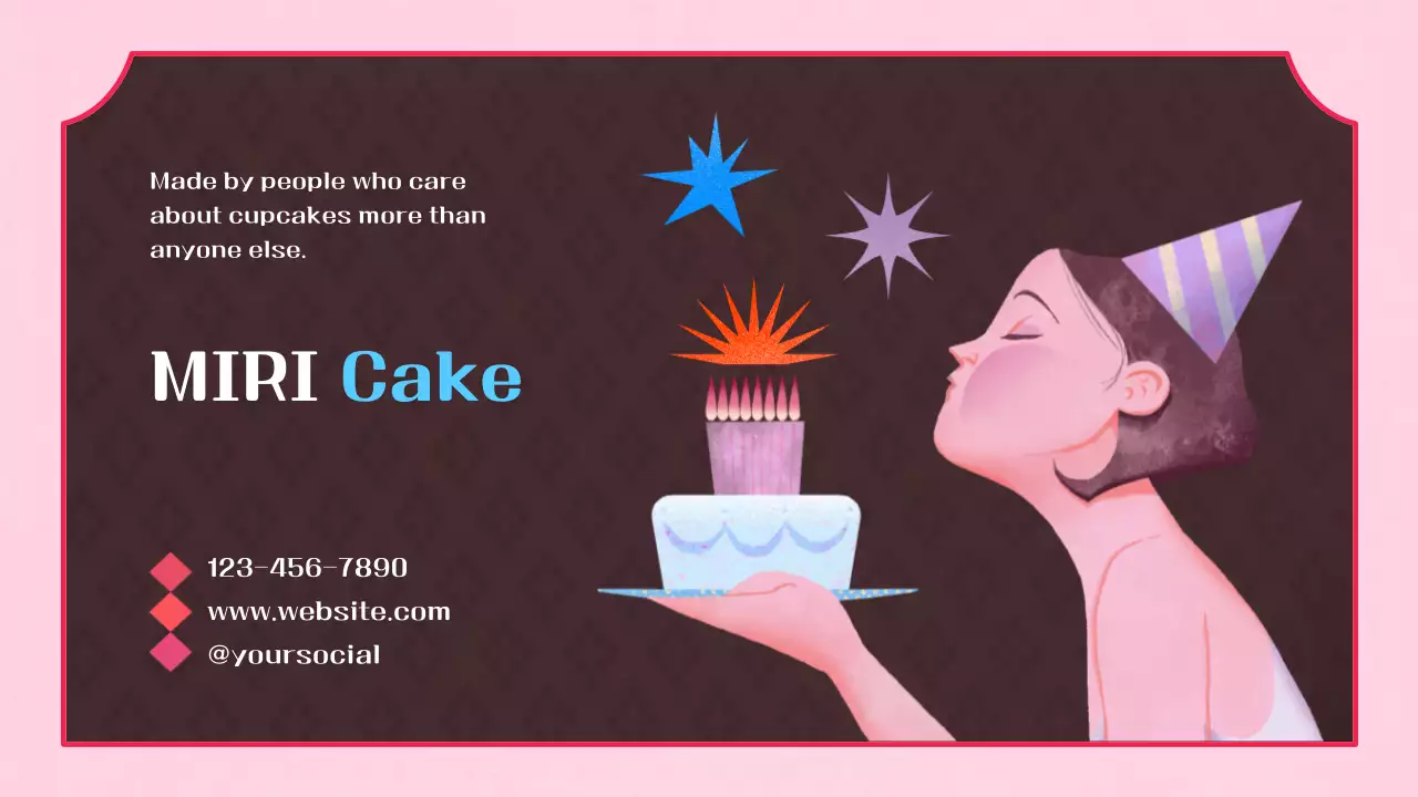 핑크 빈티지 컵케이크 비즈니스 프레젠테이션