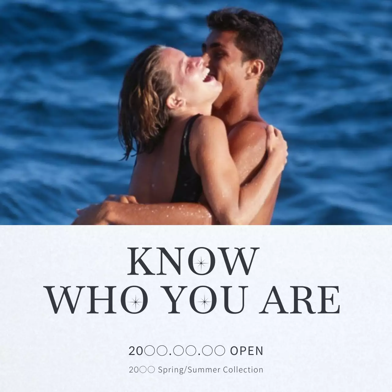 青 モダン ファッション ポスター