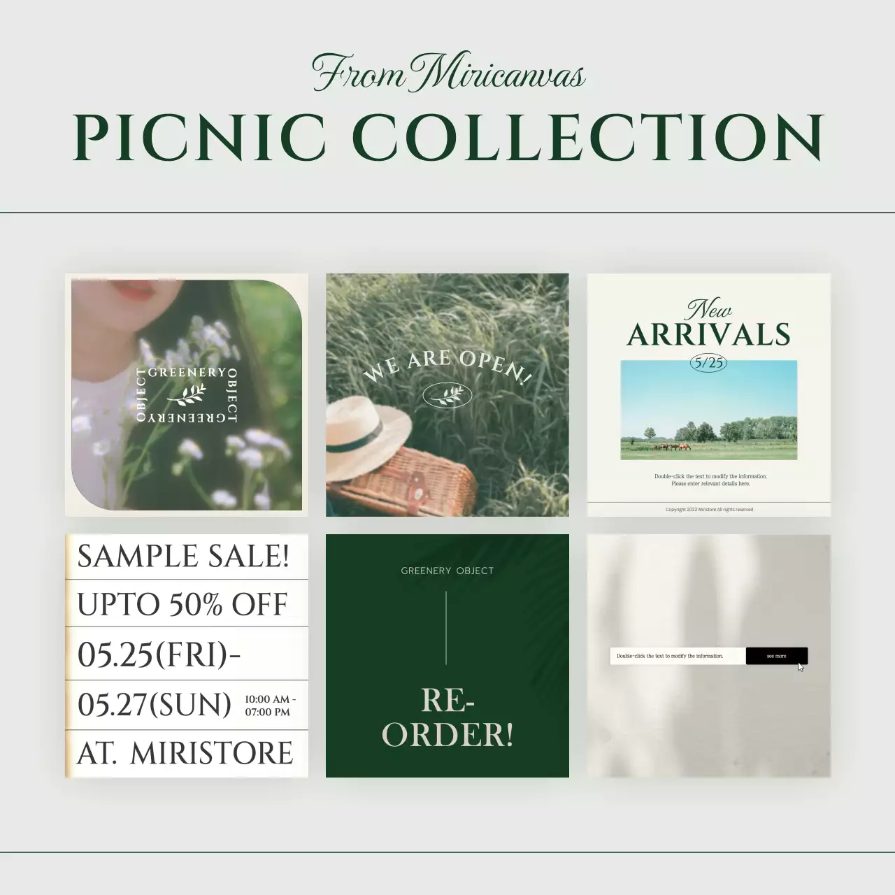Green's Picnic Concept Photo Layout Bundle Pack