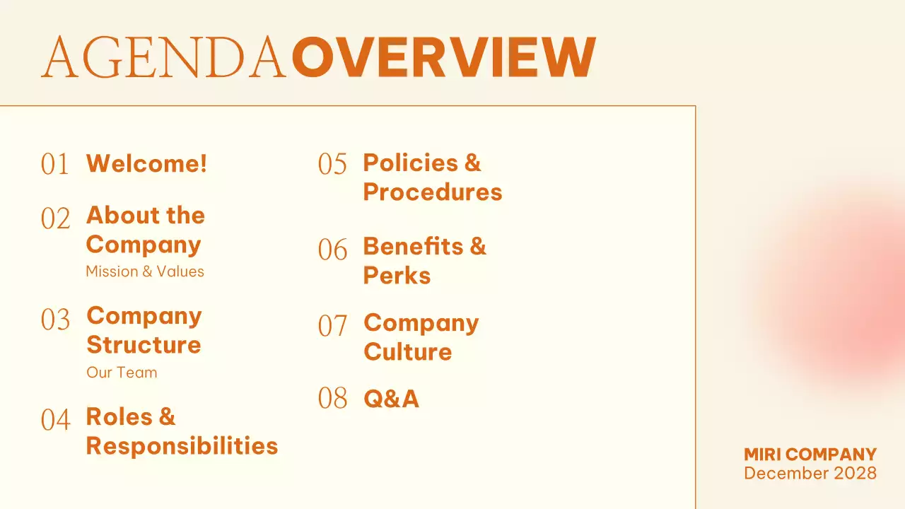 Orange Modern Employee Guide Presentation