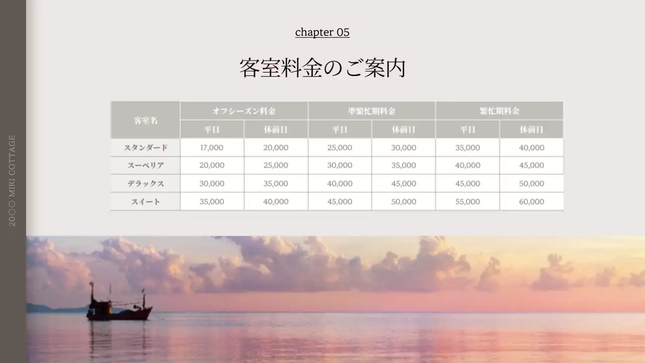 白 シンプル ペンション パンフレット プレゼンテーション