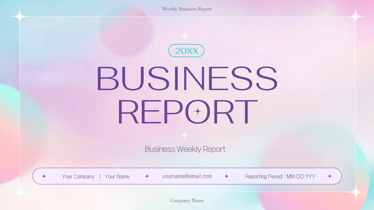 Simple and clean company weekly work report with mauve circles