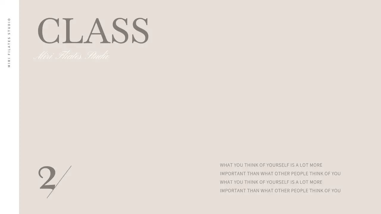 ベージュ シンプル ピラティス パンフレット プレゼンテーション