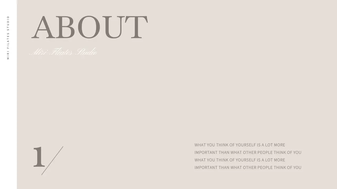 ベージュ シンプル ピラティス パンフレット プレゼンテーション