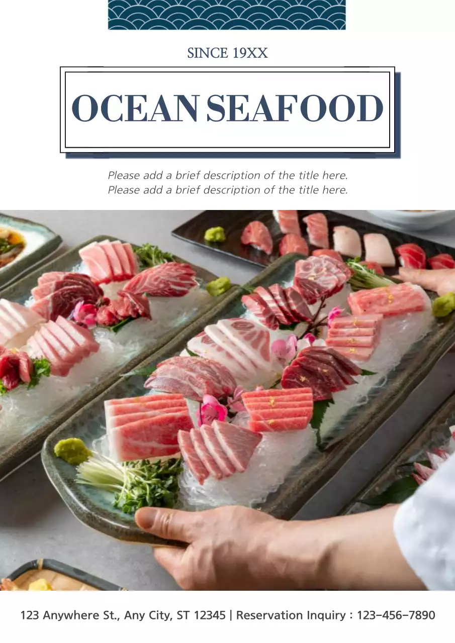 White Minimal Seafood Promotion Poster