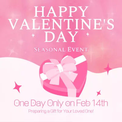 Kitschy White Day seasonal event with a pink and white background