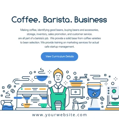 Blue Modern Coffee Course Instagram Post