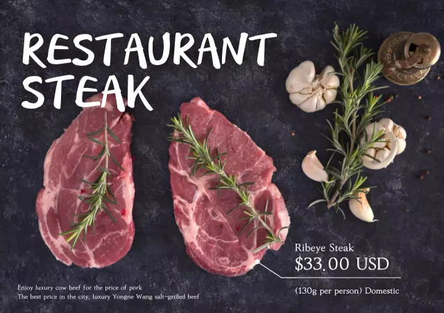 Poster Promosi Steak Pedesaan Merah