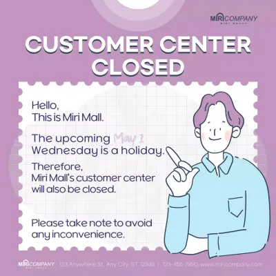 Purple Simple Holiday Announcement Social Media Post