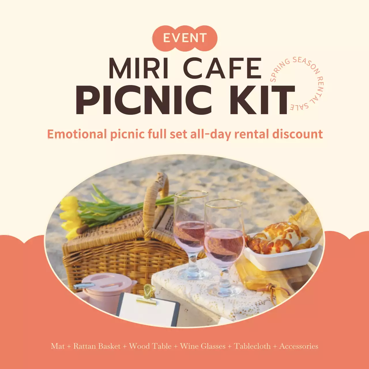 Beige Rustic Picnic Promotion Social Media Post