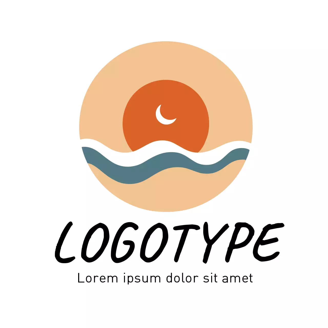 Orange Minimal Design Logo