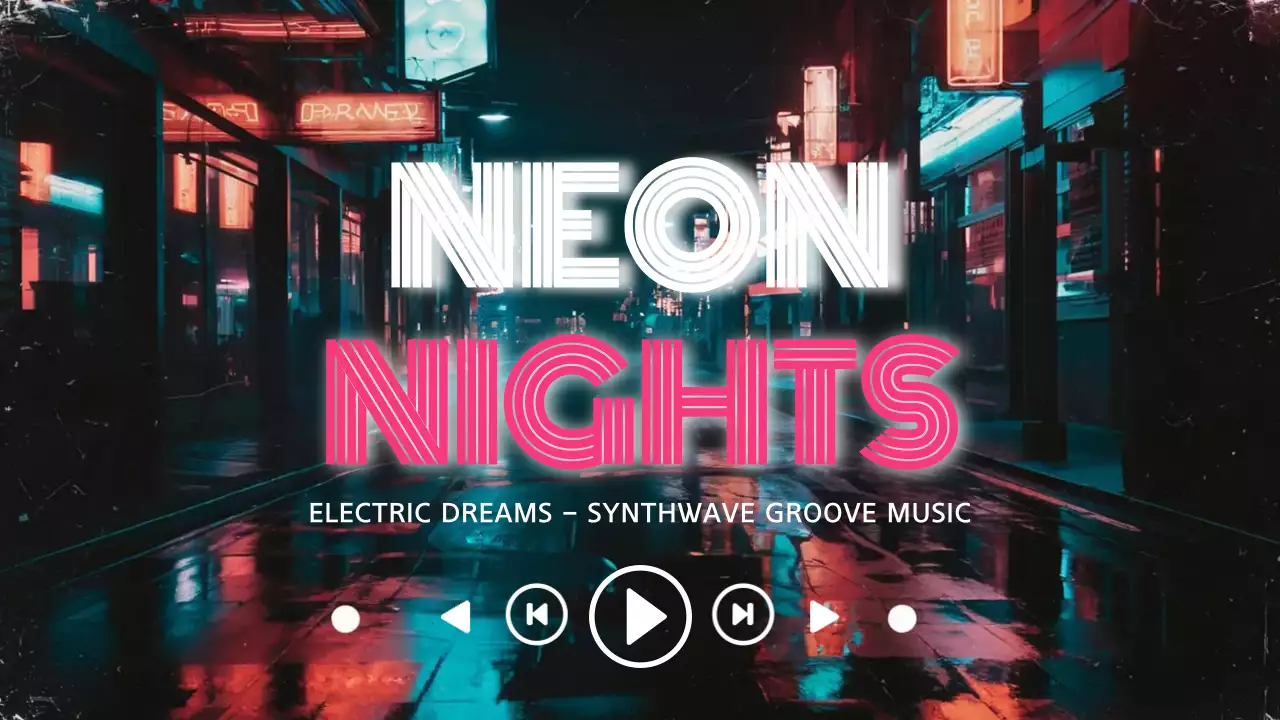 Neon Retro Music Playlist YouTube Thumbnail