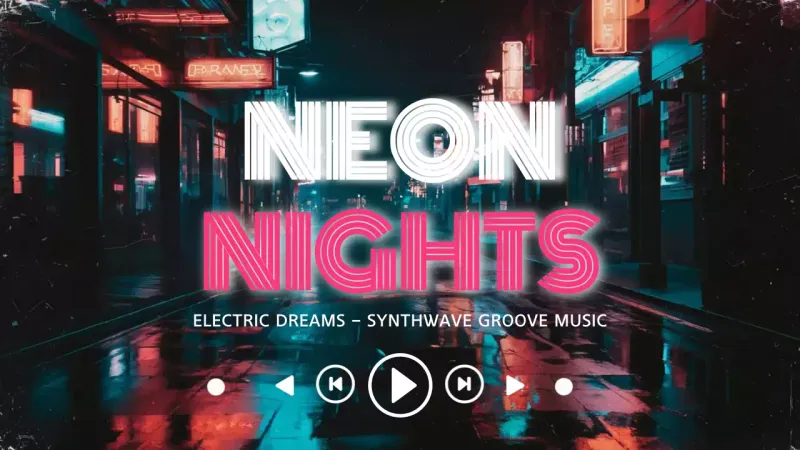 Neon Retro Music Playlist YouTube Thumbnail