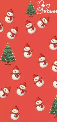 빨강 아기자기한 크리스마스 엽서