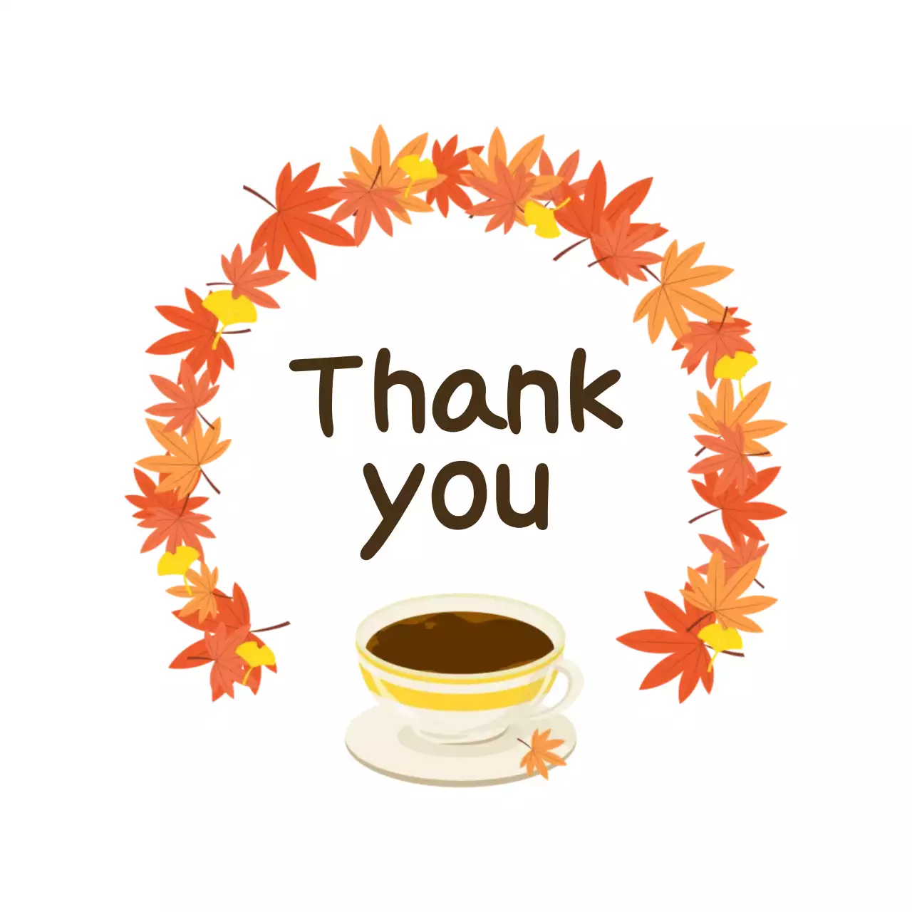 주황 심플 감사 인사