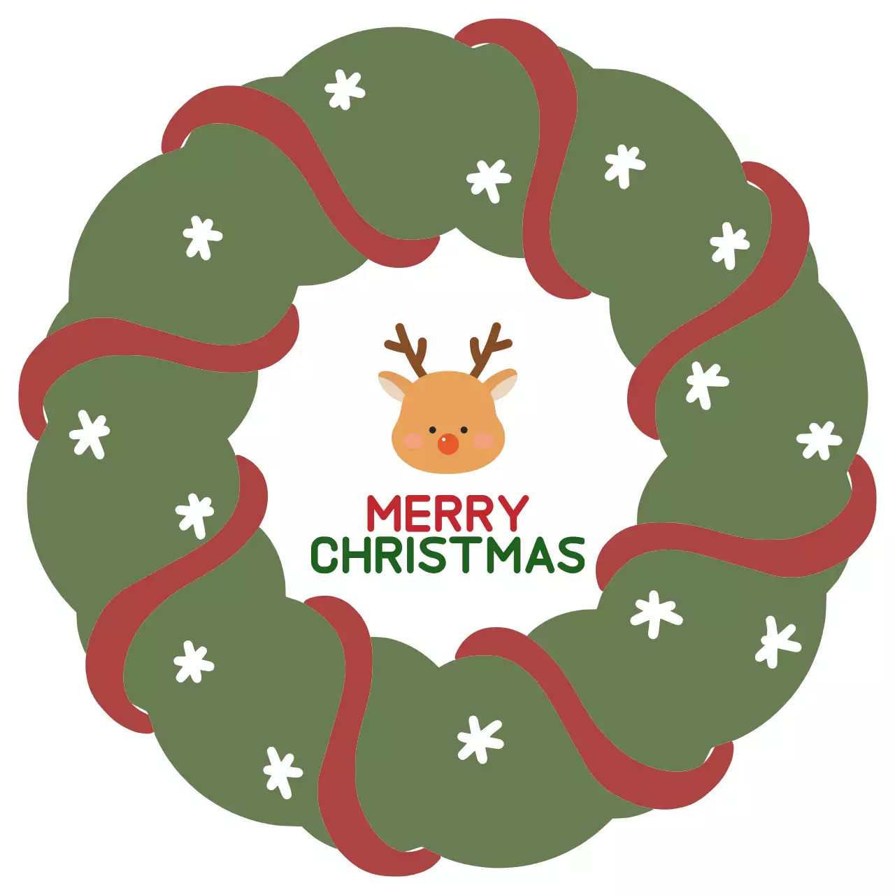 초록색 배경의 아기자기한 크리스마스