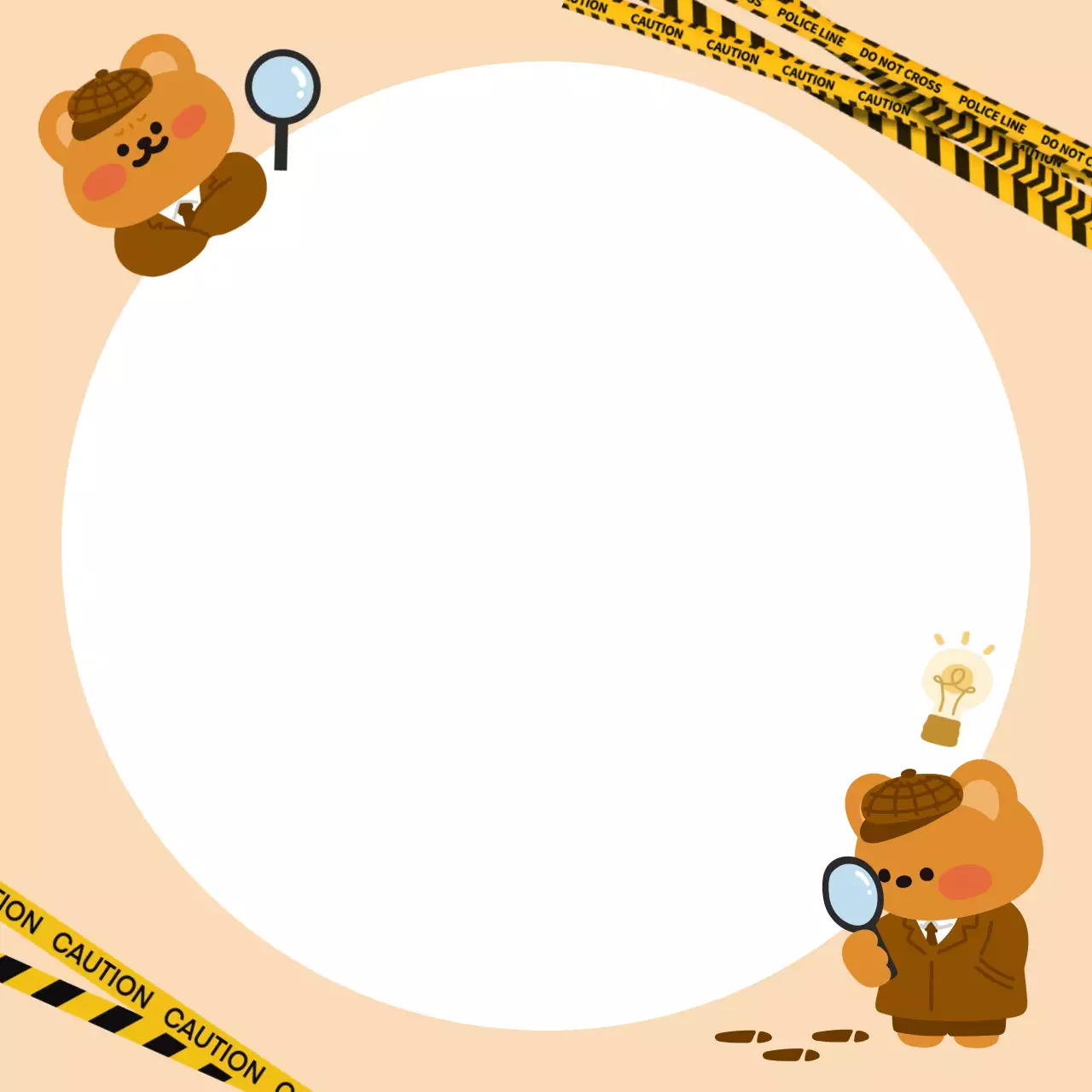 베이지 아기자기한 탐정 편지