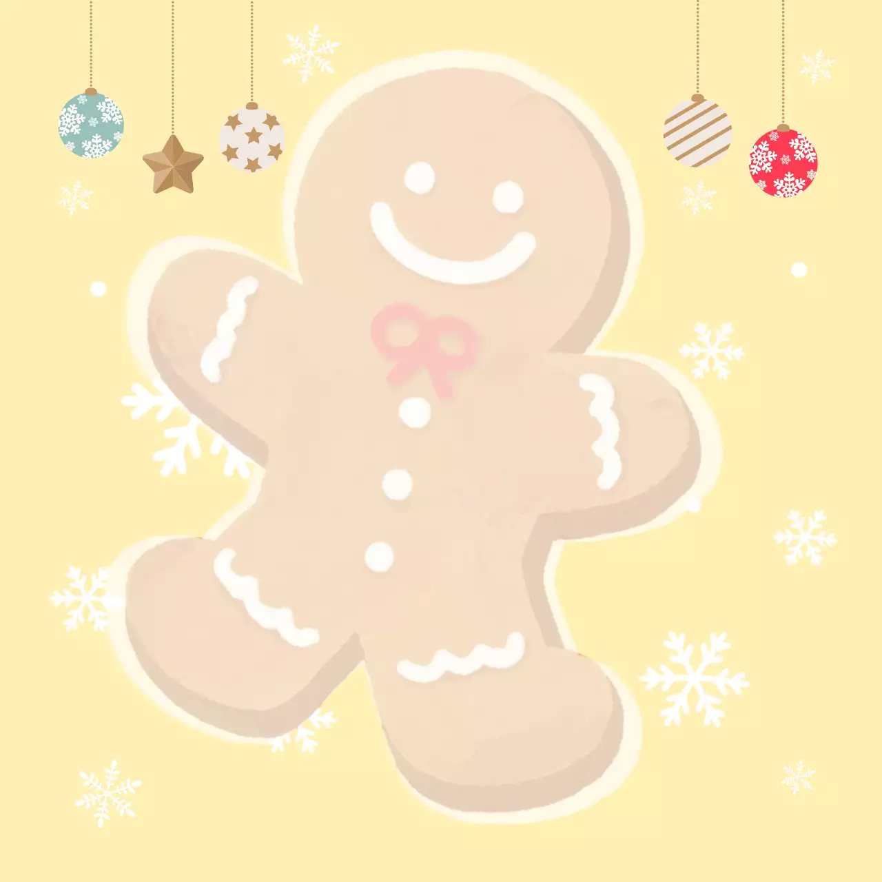 연노랑 배경의 귀여운 진저맨