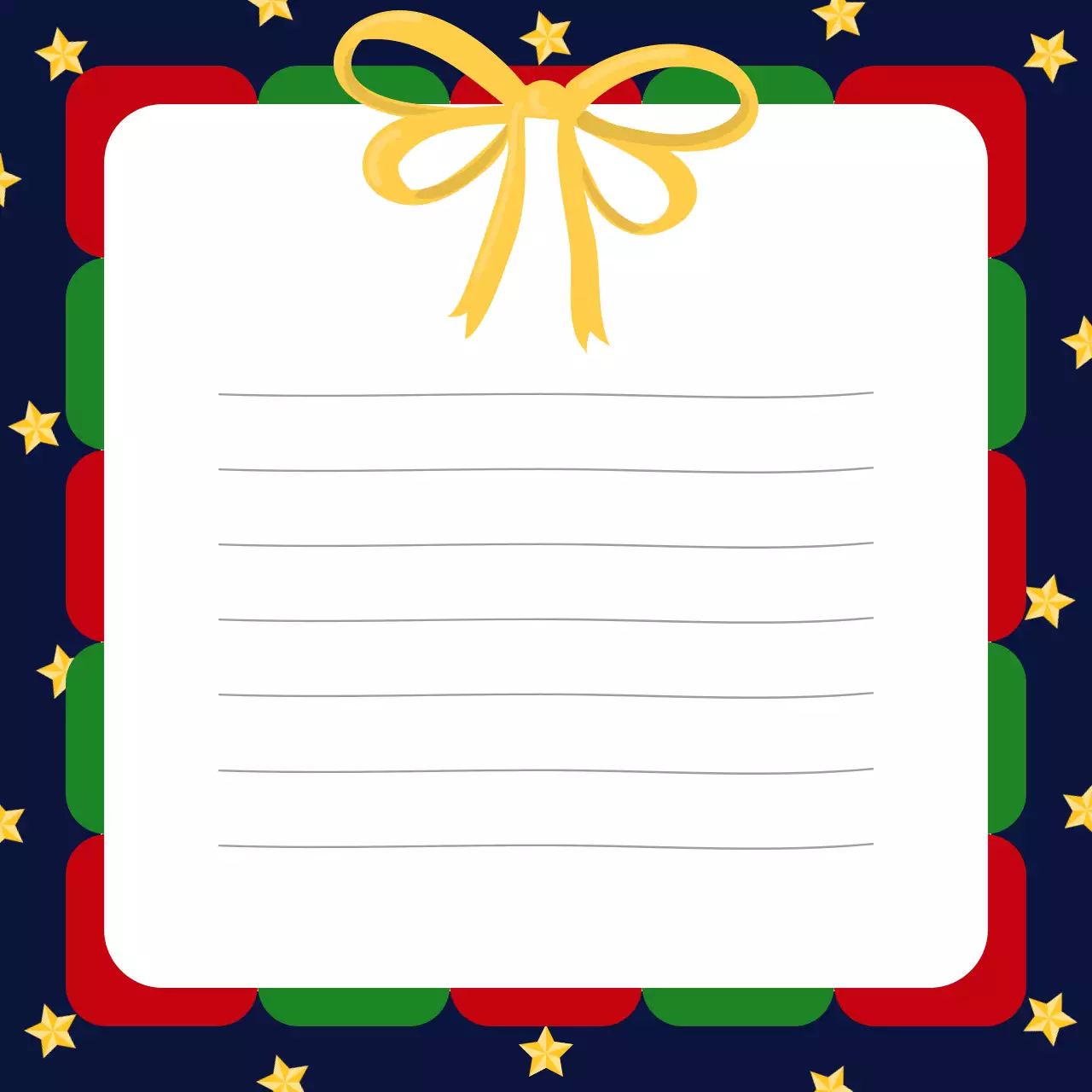 노랑 귀여운 성탄절 편지 프레임